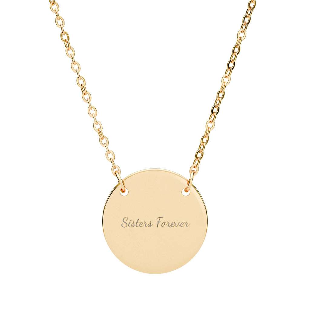 Engravable Circle Necklace — Personalized Disc Pendant for Gifts & Memorials