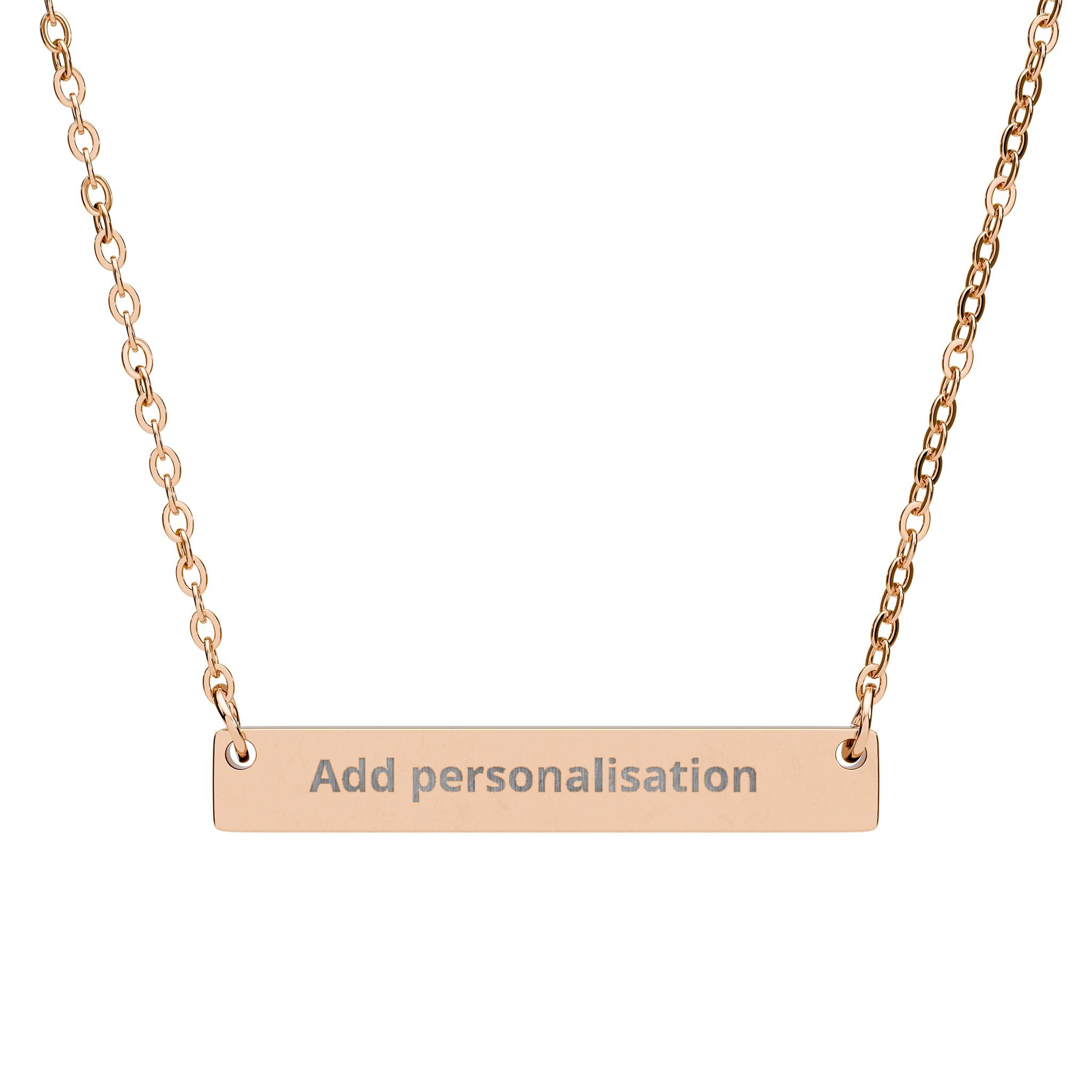Custom Engraved Bar Necklace – Minimal Personalized Name Jewellery For Her