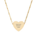 Engraved Heart Necklace — "Love You Forever XOXO" Personalized Pendant