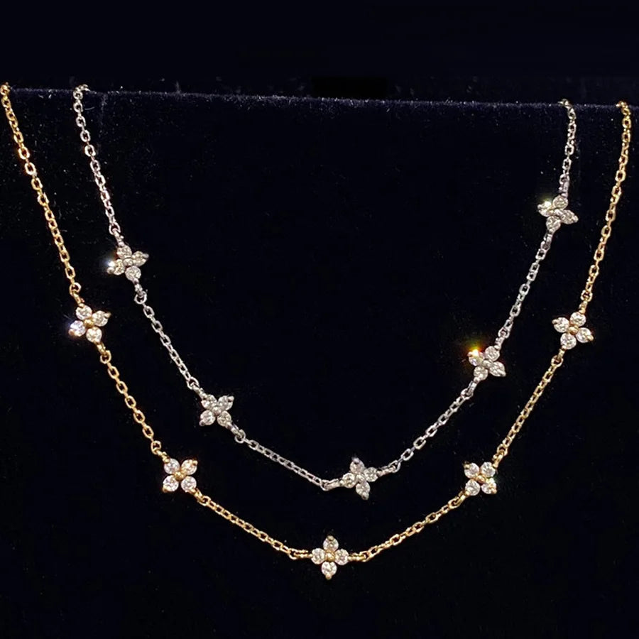 Four Leaf Clover Bracelet – 18k Gold Plated 925 Sterling Silver Charm Jewellery