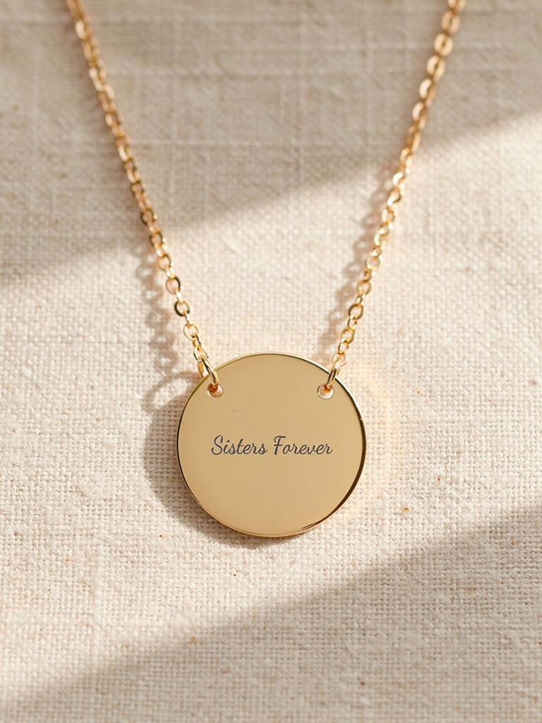 Engravable Circle Necklace — Personalized Disc Pendant for Gifts & Memorials
