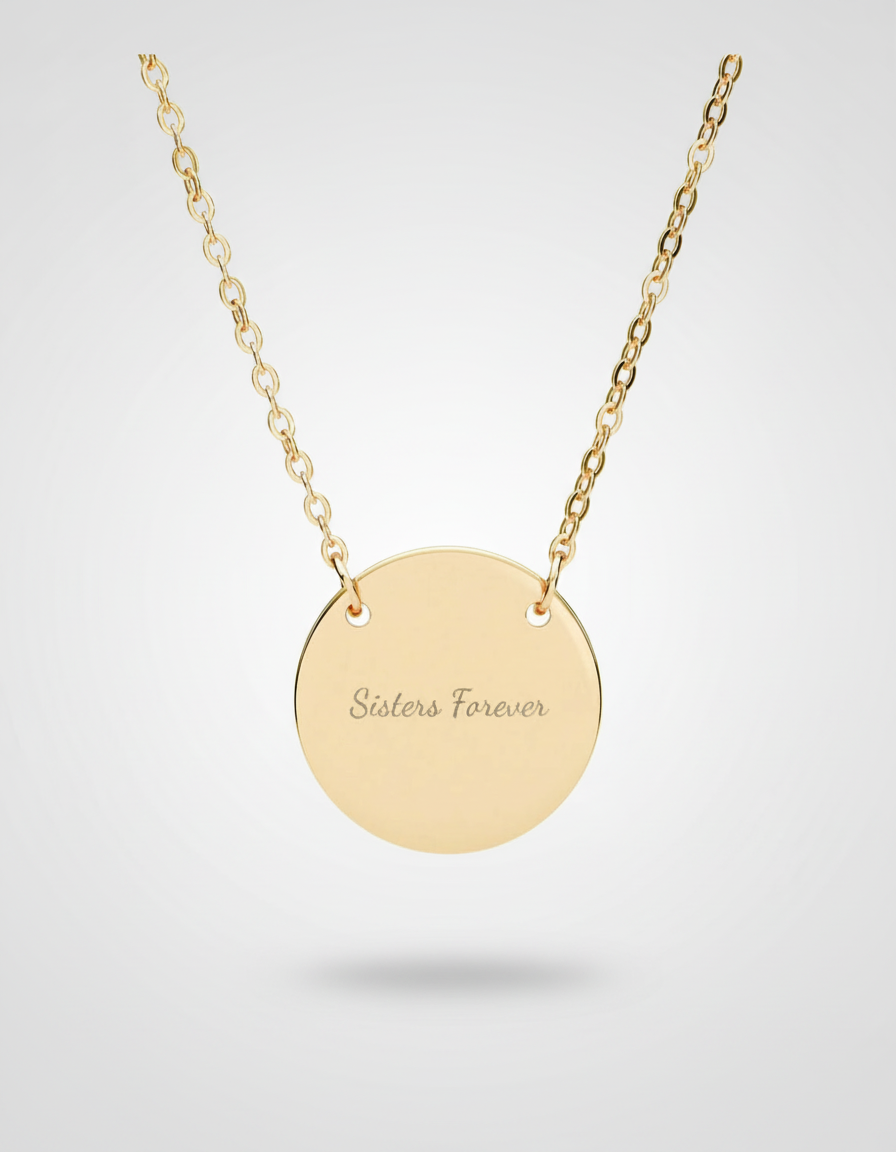 Engravable Circle Necklace — Personalized Disc Pendant for Gifts & Memorials