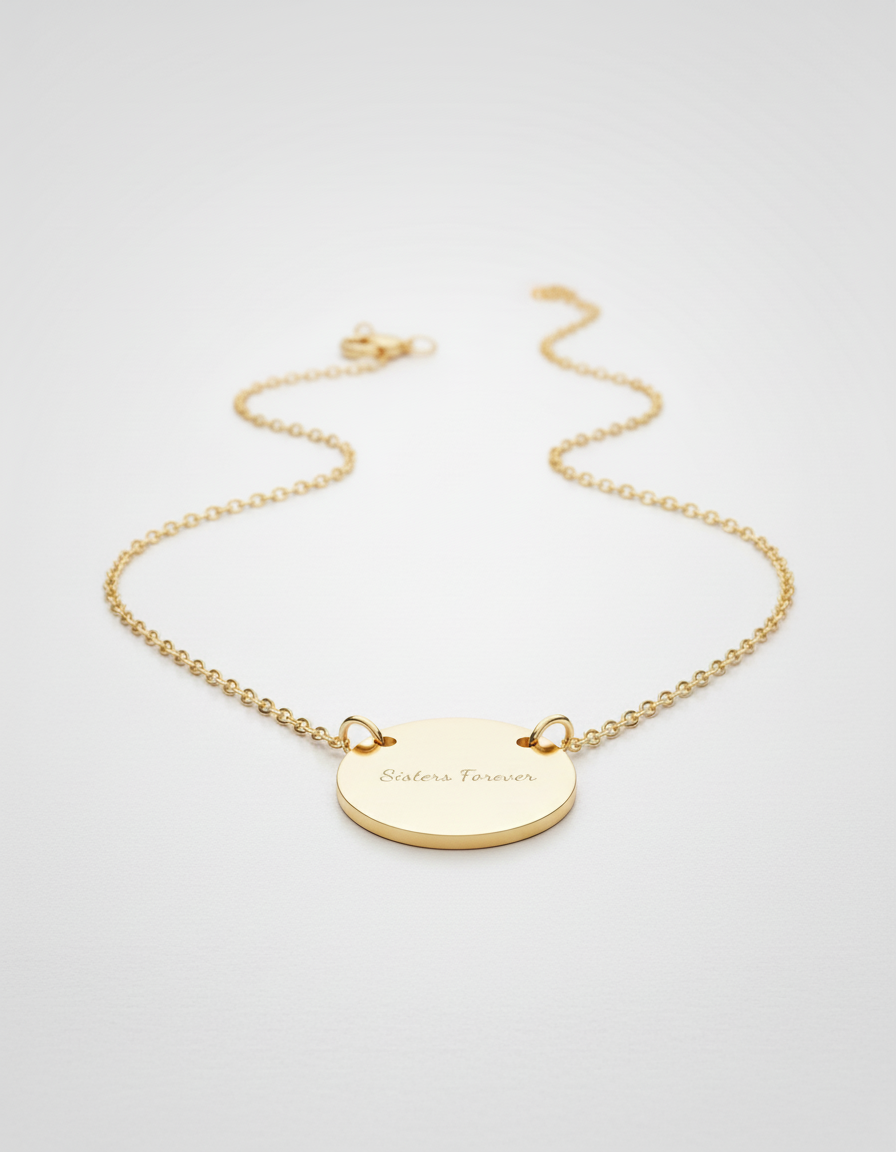 Engravable Circle Necklace — Personalized Disc Pendant for Gifts & Memorials