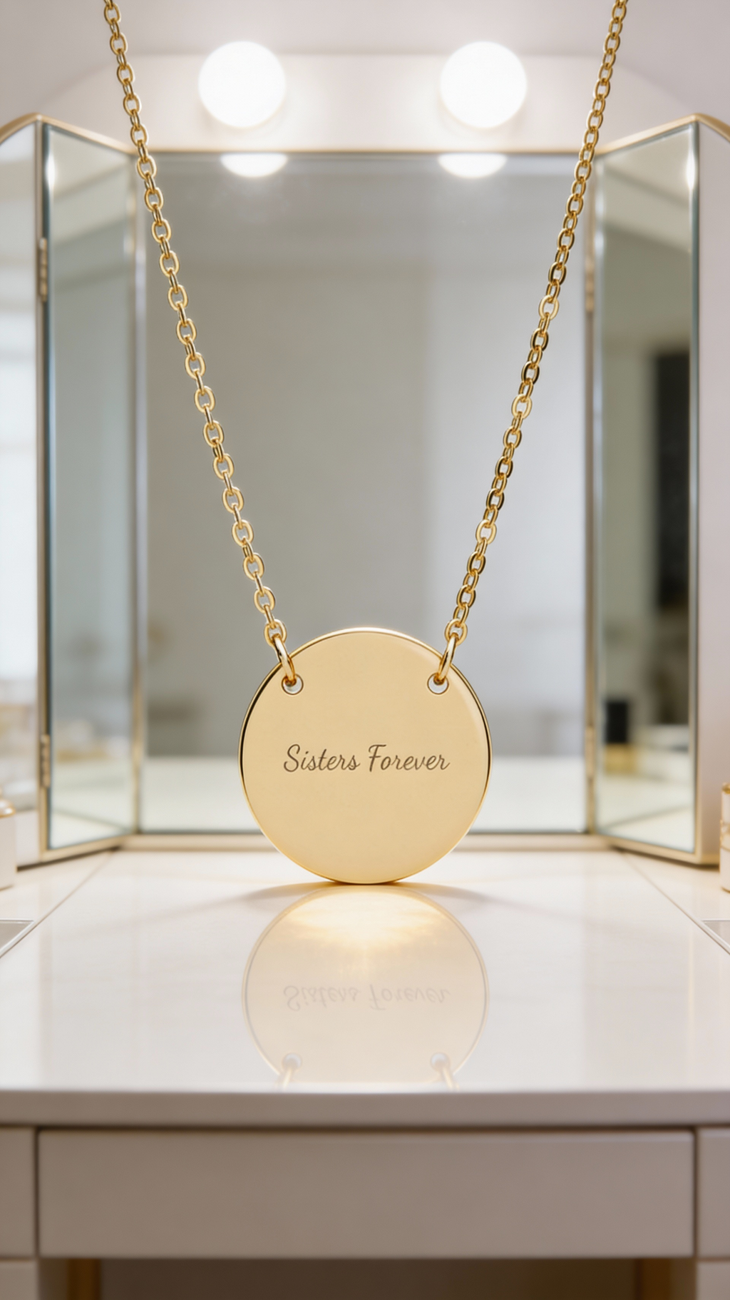 Engravable Circle Necklace — Personalized Disc Pendant for Gifts & Memorials