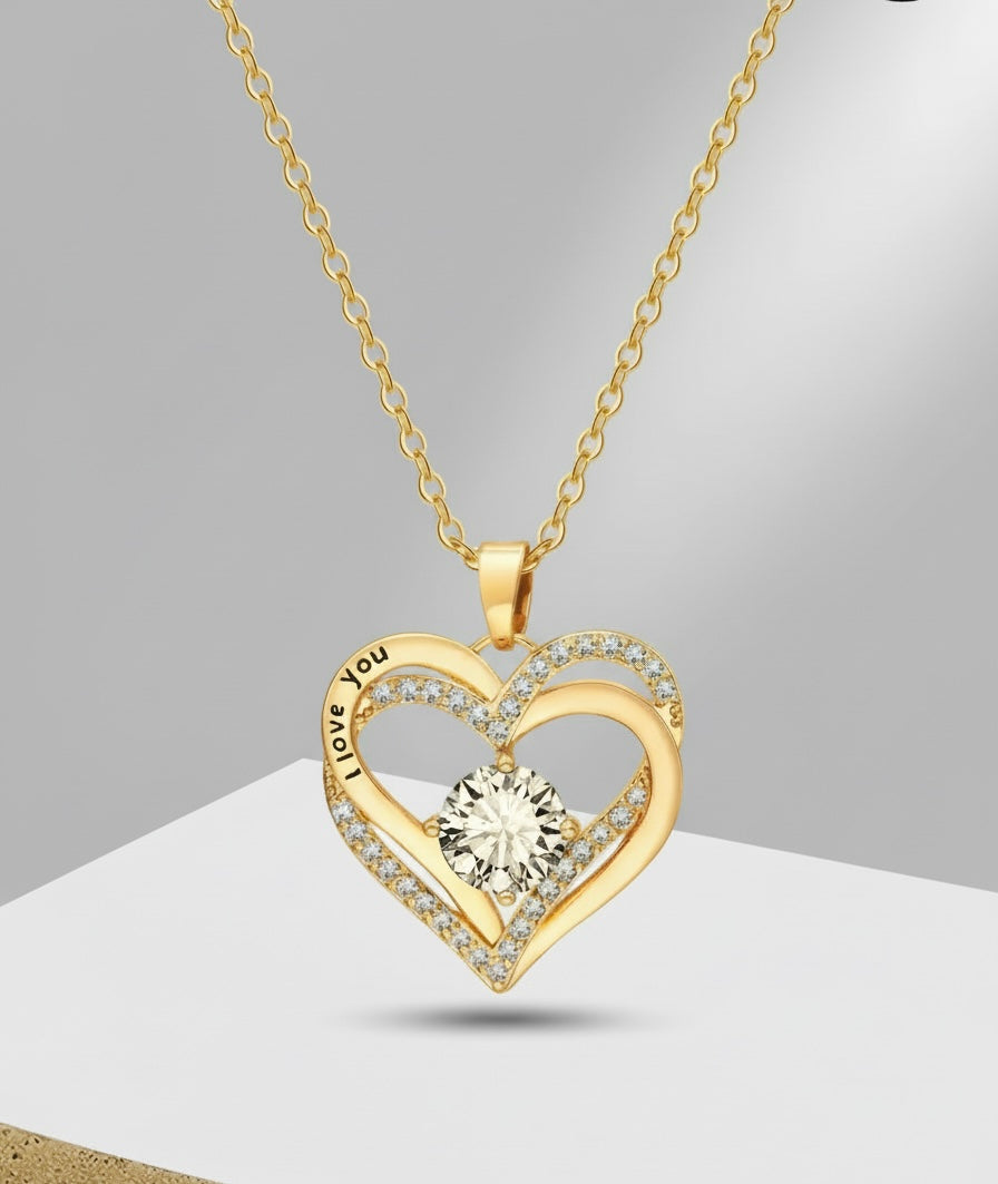 Swyftdesign Birthstone Heart Necklace for Women – “I Love You” Pendant Gift