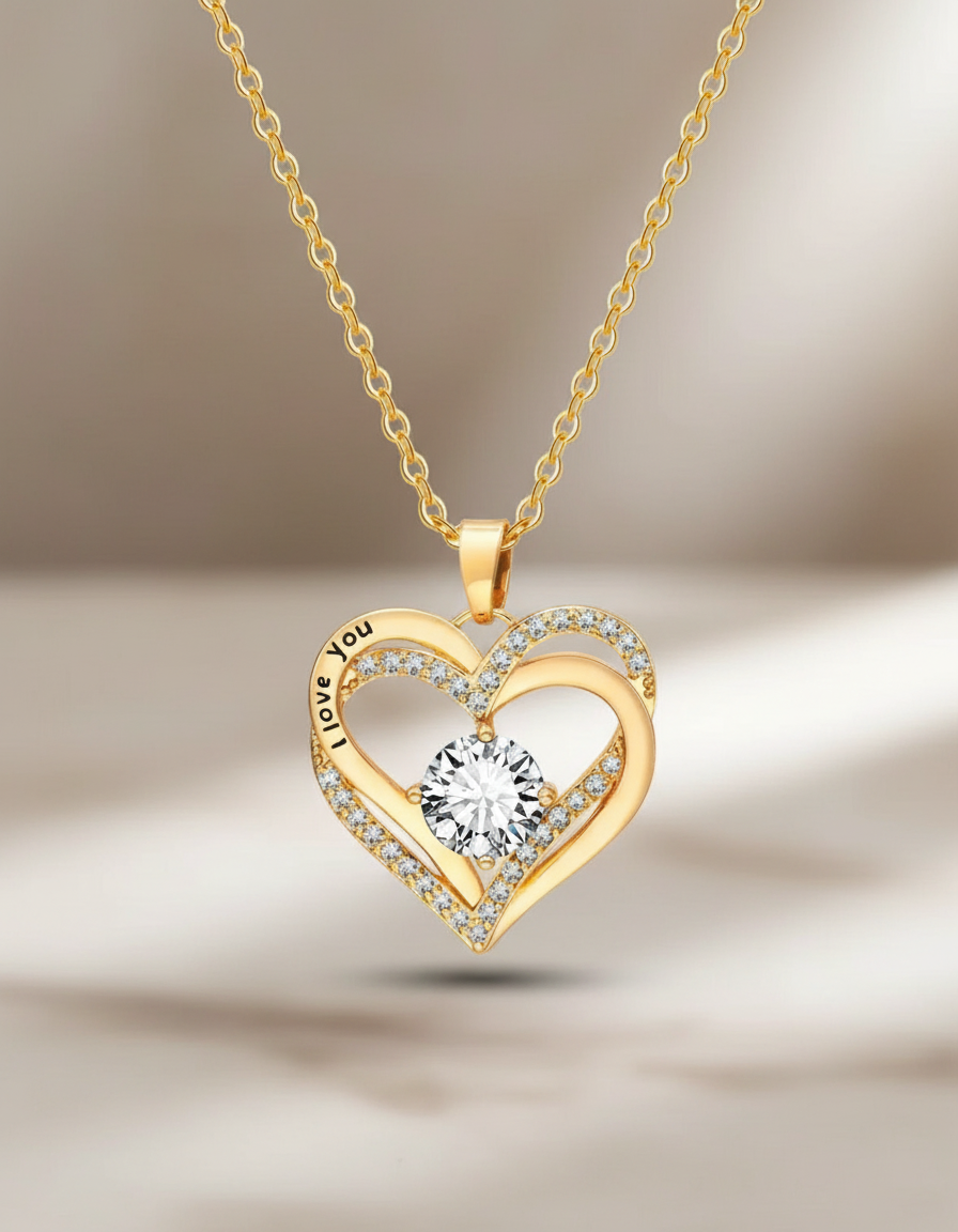 Swyftdesign Birthstone Heart Necklace for Women – “I Love You” Pendant Gift