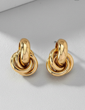 Swyftdesign Knot Hoop Stud Earrings for Women – Gold & Silver Twist Daily Jewellery
