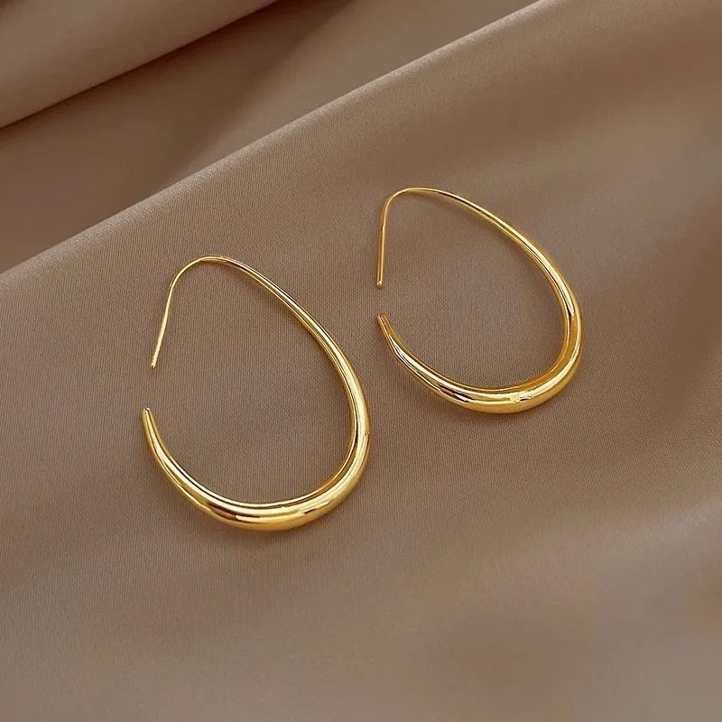 Swyftdesign Sterling Silver Gold-Plated Ellipse Hoop Earrings for Women – Elegant Wedding & Luxury Jewellery