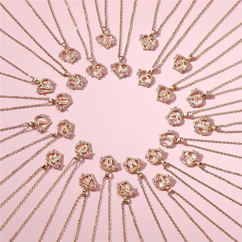 Swyftdesign A–Z Letter Flower Pendant Necklace for Women – Yellow Gold Initial Jewellery Gift